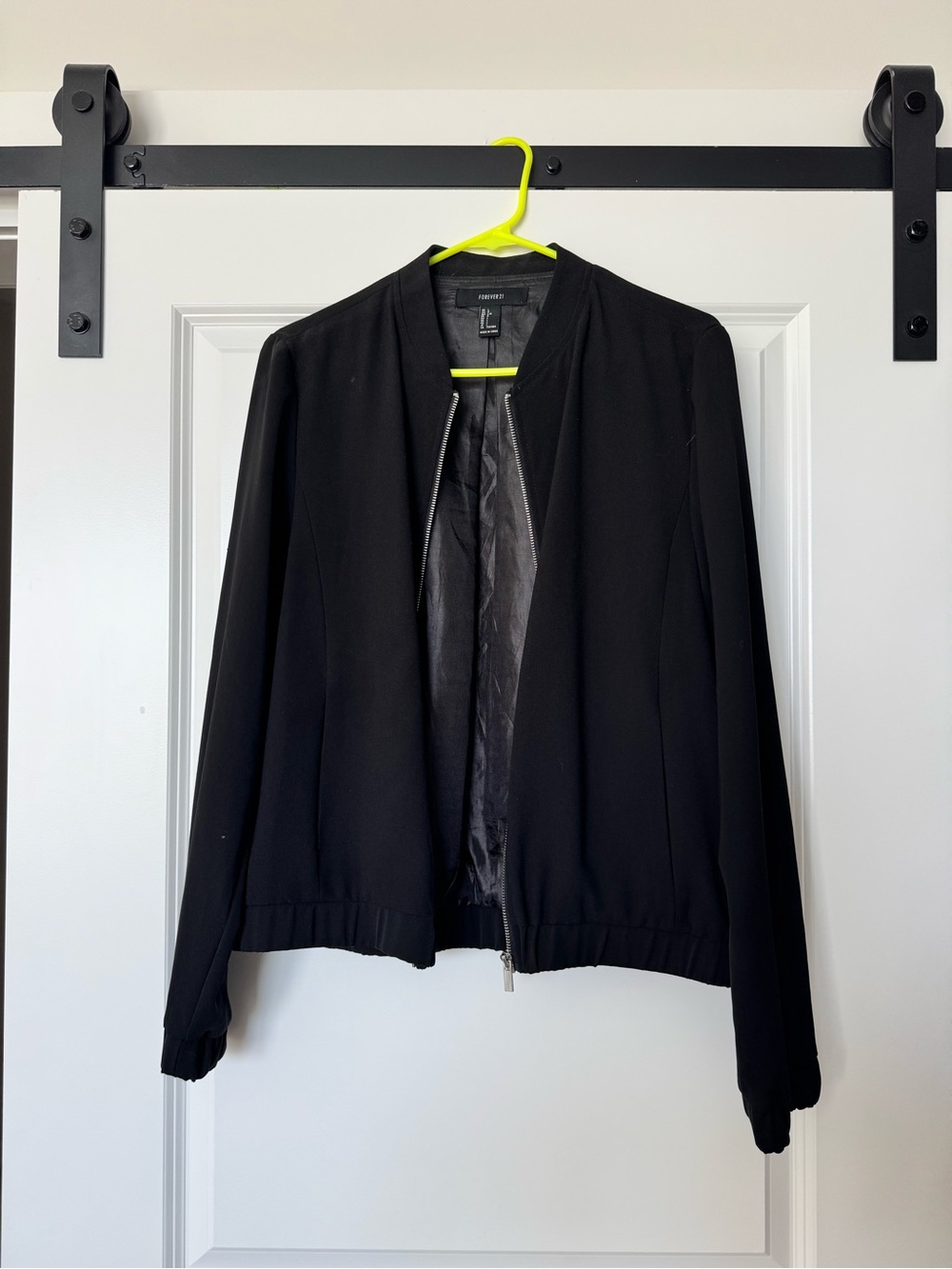 Forever 21 Black Bomber Jacket - Women's